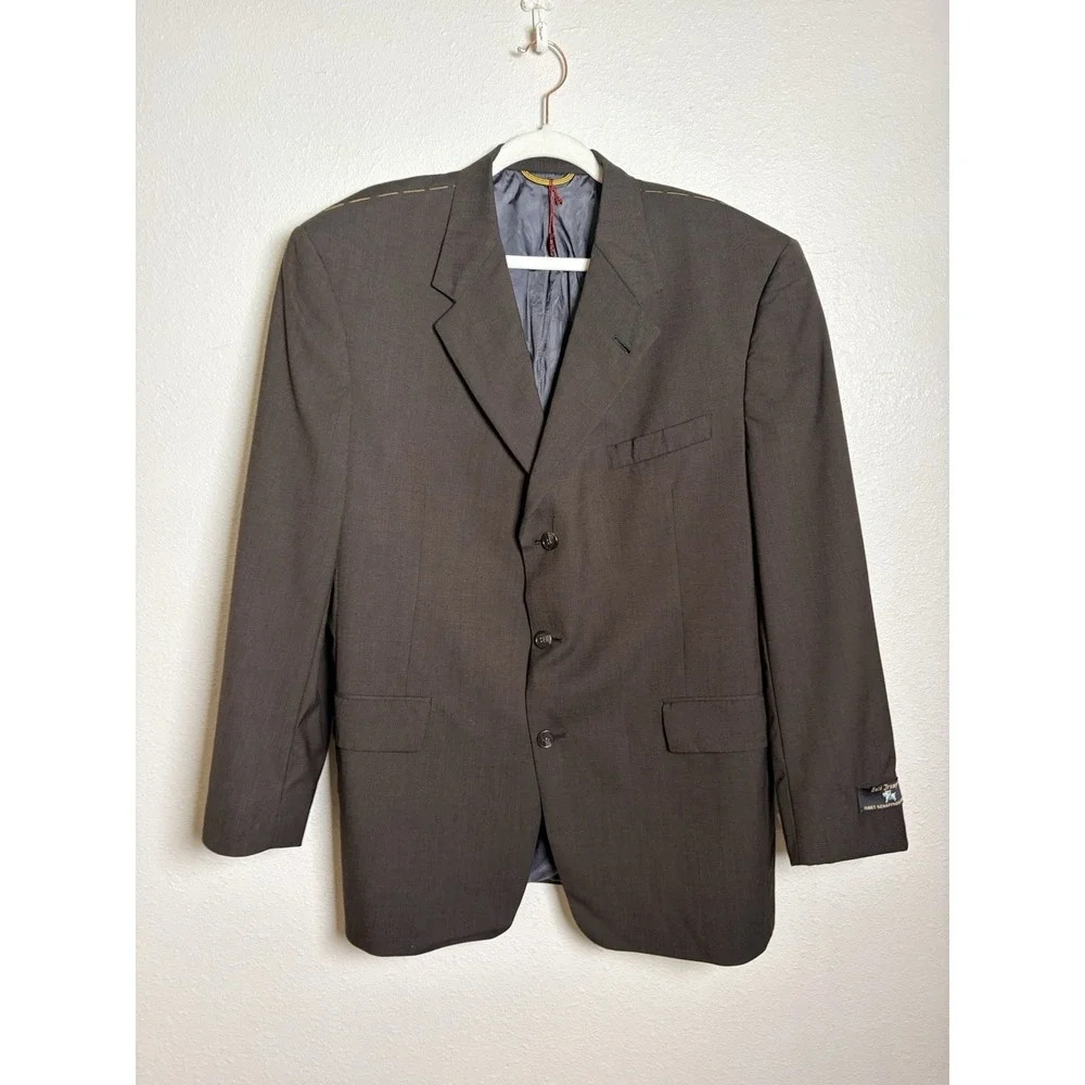 NWT Hart Schaffner Marx Men Size 44 REGULAR 44R Brown Wool Sport Coat Blazer NEW